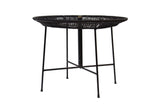 Round Iron and Raffia Dining Table