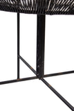 Round Iron and Raffia Dining Table