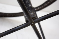 Round Iron and Raffia Dining Table