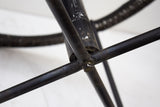 Round Iron and Raffia Dining Table