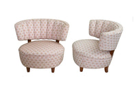 Pair of Channel Back Slipper Chairs- Newly Reupholstered