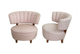 Pair of Channel Back Slipper Chairs- Newly Reupholstered