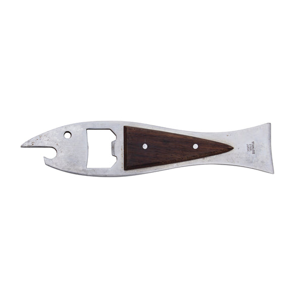 Aubock Style Fish Bottle Opener in Stainless and Rosewood
