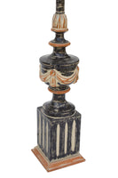 Hand Finished Neoclassical Table Lamp in Black, Taupe, and Burnt Orange