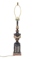Hand Finished Neoclassical Table Lamp in Black, Taupe, and Burnt Orange