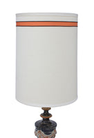 Hand Finished Neoclassical Table Lamp in Black, Taupe, and Burnt Orange