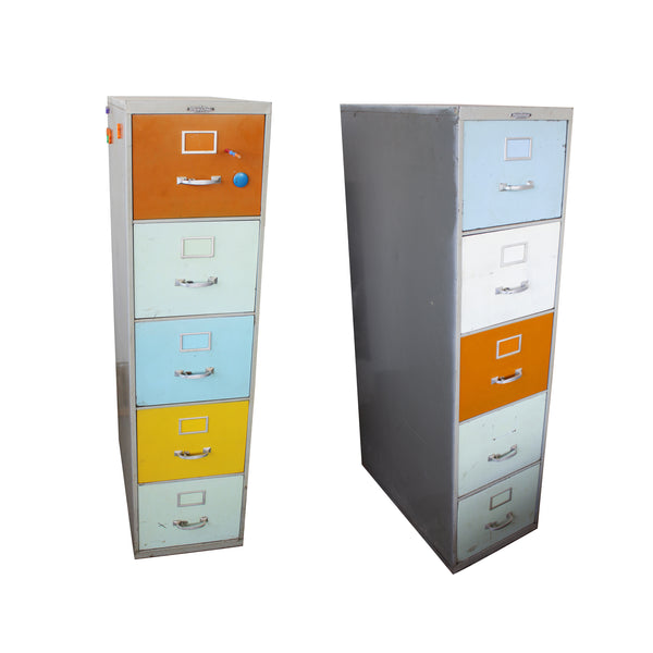 Pair of Industrial Filing Cabinets by Remington Rand