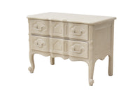 French Provincial White 2 Drawer Nightstand or Chest Dresser by Baker Furniture