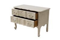 French Provincial White 2 Drawer Nightstand or Chest Dresser by Baker Furniture