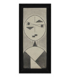 Cubist Style Graphite Drawing by Ruby Marsh c1971