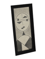 Cubist Style Graphite Drawing by Ruby Marsh c1971