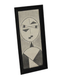 Cubist Style Graphite Drawing by Ruby Marsh c1971