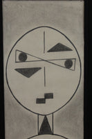 Cubist Style Graphite Drawing by Ruby Marsh c1971