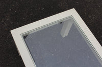 Rectangular White Parsons Coffee Table with Inset Glass Top