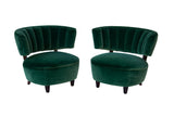 Pair of Channel Back Slipper Chairs- Newly Reupholstered