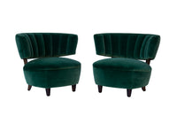 Pair of Channel Back Slipper Chairs- Newly Reupholstered