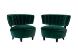 Pair of Channel Back Slipper Chairs- Newly Reupholstered