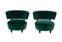 Pair of Channel Back Slipper Chairs- Newly Reupholstered