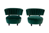 Pair of Channel Back Slipper Chairs- Newly Reupholstered