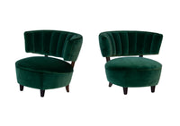 Pair of Channel Back Slipper Chairs- Newly Reupholstered