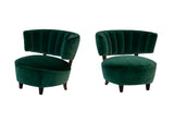 Pair of Channel Back Slipper Chairs- Newly Reupholstered