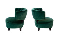 Pair of Channel Back Slipper Chairs- Newly Reupholstered