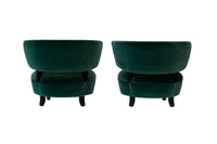 Pair of Channel Back Slipper Chairs- Newly Reupholstered