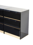 Pair of Glossy Black Chest Dressers or Nightstands
