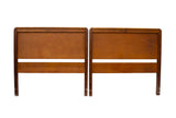 Pair of Art Deco Twin Headboards in Exotic Flame Walnut