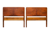 Pair of Art Deco Twin Headboards in Exotic Flame Walnut