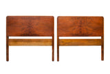 Pair of Art Deco Twin Headboards in Exotic Flame Walnut