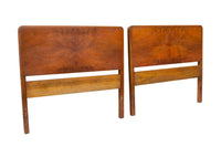 Pair of Art Deco Twin Headboards in Exotic Flame Walnut
