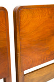 Pair of Art Deco Twin Headboards in Exotic Flame Walnut