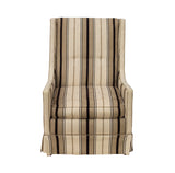 Striped Highback Midcentury Modern Armchair