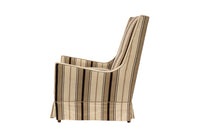 Striped Highback Midcentury Modern Armchair