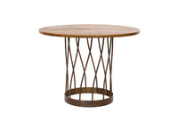 Round Occasional or Corner Table with Travertine Top