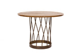 Round Occasional or Corner Table with Travertine Top