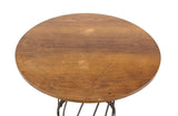Round Occasional or Corner Table with Travertine Top
