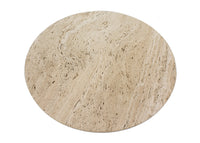 Round Occasional or Corner Table with Travertine Top