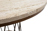 Round Occasional or Corner Table with Travertine Top