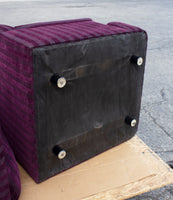 Pair of Postmodern Purple Striped Lounge Chairs