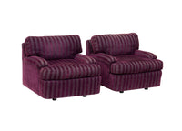 Pair of Postmodern Purple Striped Lounge Chairs