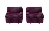 Pair of Postmodern Purple Striped Lounge Chairs