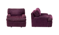 Pair of Postmodern Purple Striped Lounge Chairs