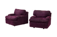 Pair of Postmodern Purple Striped Lounge Chairs