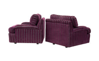 Pair of Postmodern Purple Striped Lounge Chairs
