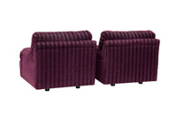 Pair of Postmodern Purple Striped Lounge Chairs