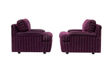 Pair of Postmodern Purple Striped Lounge Chairs