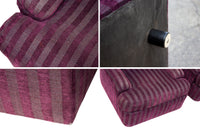 Pair of Postmodern Purple Striped Lounge Chairs