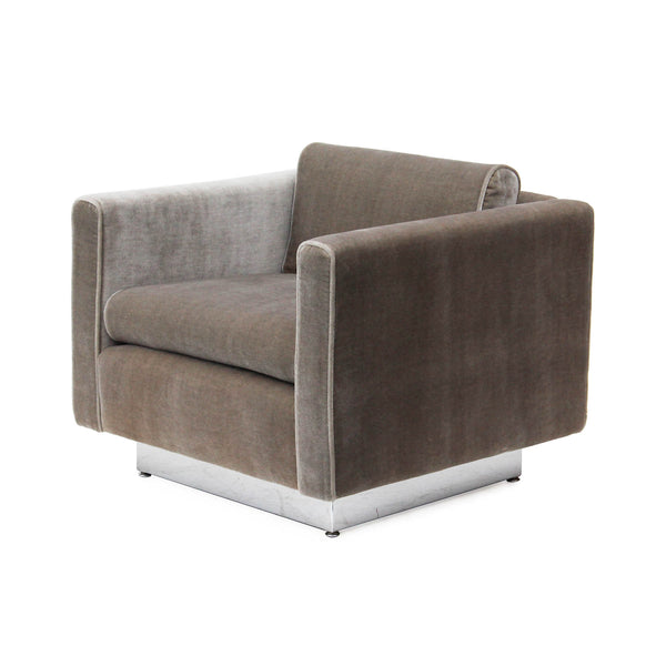 Plush Velvet Club Chair by Stow & Davis